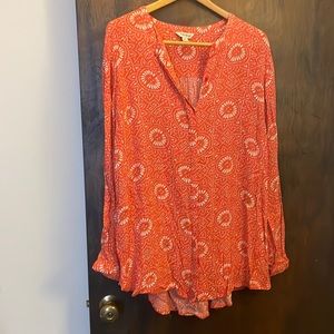 Lucky brand orange pattern blouse